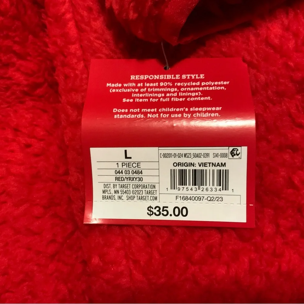 Wondershop Men’s Faux Shearling Half Zip Pullover Red Winter Wardrobe - Picture 5 of 11